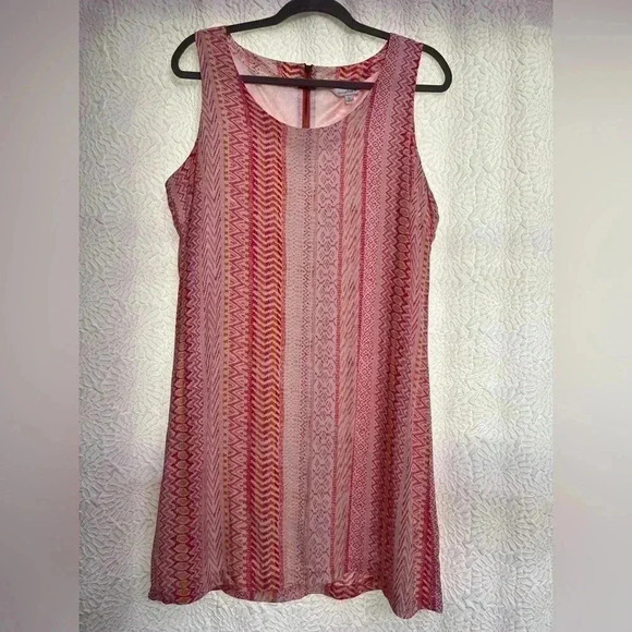 2/$12 Charming Charlie’s Sun Dress Size Large Pink Orange Mini Summer Beach - Picture 9 of 10